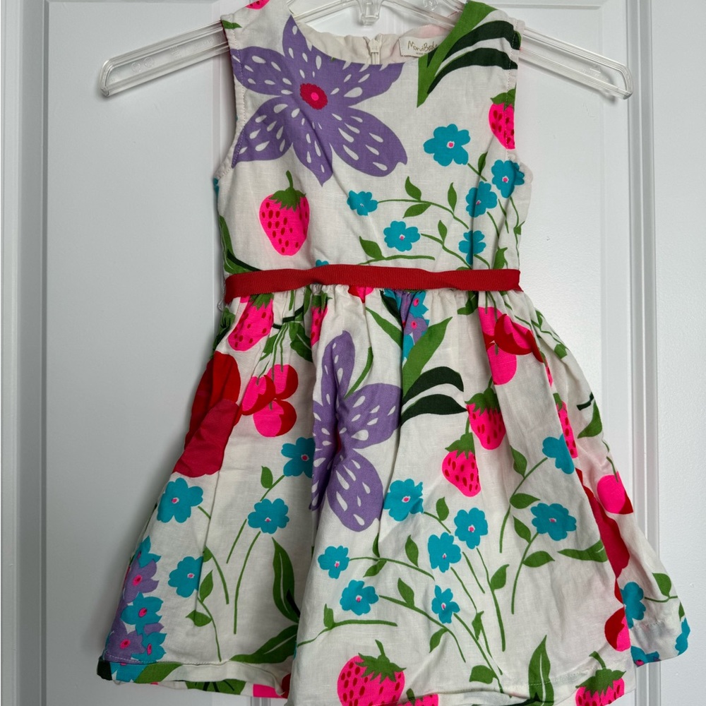 Mini Boden Floral Linen Dress